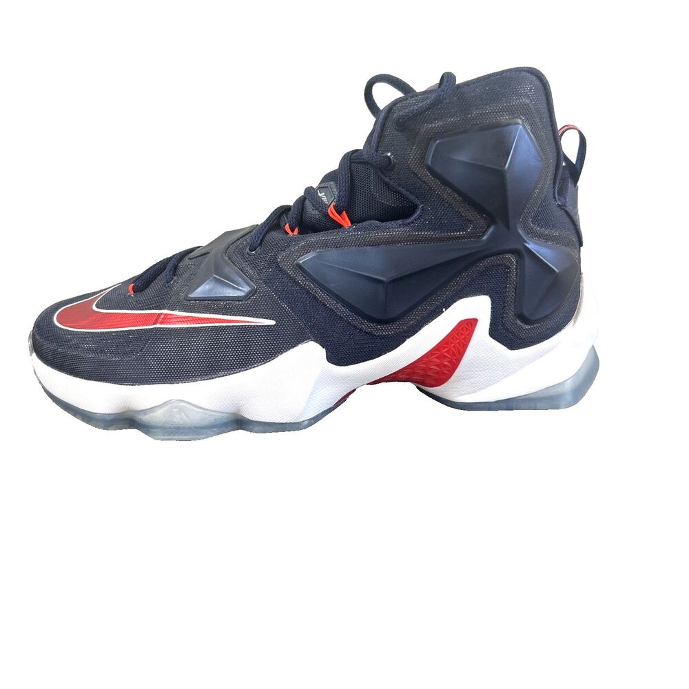 Nike LeBron Men's 13 XIII USA Midnight Navy Varsity Red 807219-461 Size 10.5 NEW - Picture 7 of 10